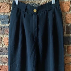 Black Chanel high waisted trousers 100% silk